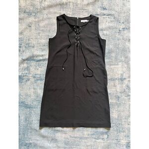 Calvin Klein Black Lace Neck Sleeveless Sheath Dress Size 12